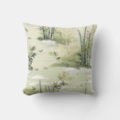 Zen Bamboo Forest Botanical Pattern (1) クッション (正面)