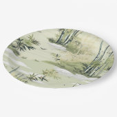 Zen Bamboo Forest Botanical Pattern (1) ペーパープレート (アングル)