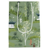 Zen Bamboo Forest Botanical Pattern (1) ミディアムペーパーバッグ (裏面)