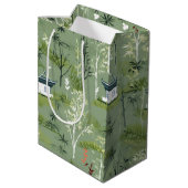 Zen Bamboo Forest Botanical Pattern (1) ミディアムペーパーバッグ (裏面アングル)