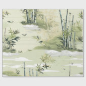 Zen Bamboo Forest Botanical Pattern (1) ラッピングペーパー (フラット)