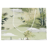 Zen Bamboo Forest Botanical Pattern (1) ラージペーパーバッグ (正面)