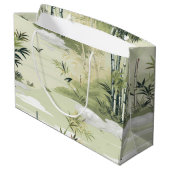 Zen Bamboo Forest Botanical Pattern (1) ラージペーパーバッグ (裏面アングル)