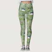 Zen Bamboo Forest Botanical Pattern (1) レギンス (正面)