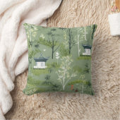 Zen Bamboo Forest Botanical Pattern (2) クッション (ブランケット)