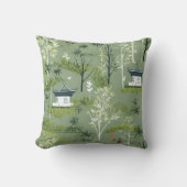 Zen Bamboo Forest Botanical Pattern (2) クッション (正面)