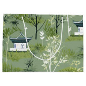 Zen Bamboo Forest Botanical Pattern (2) ラージペーパーバッグ (裏面)