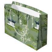 Zen Bamboo Forest Botanical Pattern (2) ラージペーパーバッグ (裏面アングル)