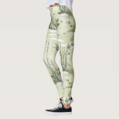 Zen Bamboo Forest Botanical Pattern (2) レギンス (左)