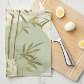 Zen Bamboo Forest Botanical Pattern (3) キッチンタオル (四つ折り)