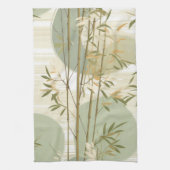 Zen Bamboo Forest Botanical Pattern (3) キッチンタオル (縦)