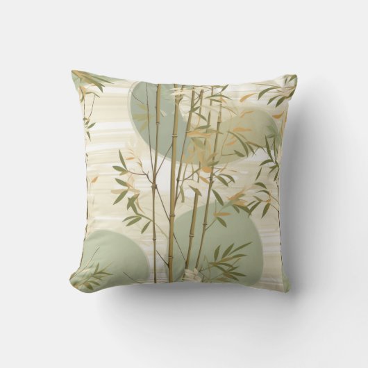 Zen Bamboo Forest Botanical Pattern (3) クッション (正面)