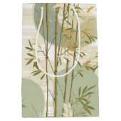 Zen Bamboo Forest Botanical Pattern (3) ミディアムペーパーバッグ (正面)