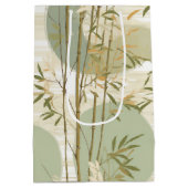 Zen Bamboo Forest Botanical Pattern (3) ミディアムペーパーバッグ (裏面)