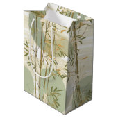 Zen Bamboo Forest Botanical Pattern (3) ミディアムペーパーバッグ (裏面アングル)