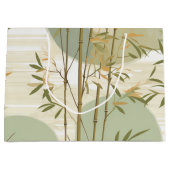 Zen Bamboo Forest Botanical Pattern (3) ラージペーパーバッグ (正面)