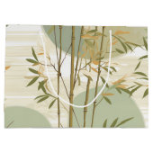 Zen Bamboo Forest Botanical Pattern (3) ラージペーパーバッグ (裏面)