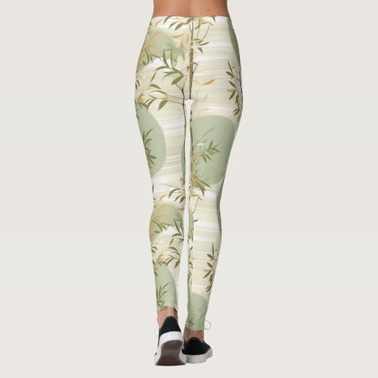 Zen Bamboo Forest Botanical Pattern (3) レギンス (裏面)