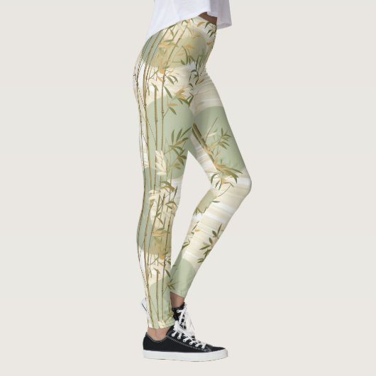 Zen Bamboo Forest Botanical Pattern (3) レギンス (右)