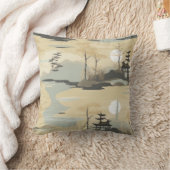 Zen Bamboo Forest Botanical Pattern (4) クッション (ブランケット)