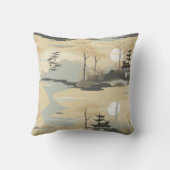 Zen Bamboo Forest Botanical Pattern (4) クッション (裏面)