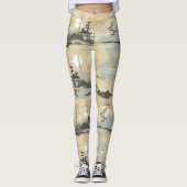 Zen Bamboo Forest Botanical Pattern (4) レギンス (正面)