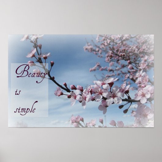 Zen- Beauty is Simple Cherry Blossom Poster ポスター (正面)