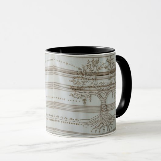 Zen Boho Tree of Life Floral Knit Combo Coffee Mug マグカップ (正面右)