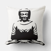 Zen Buddha Decorative Throw Pillow クッション (正面)