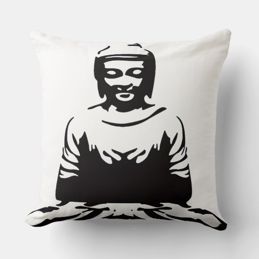 Zen Buddha Decorative Throw Pillow クッション (正面)