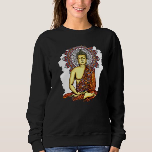 Zen Buddha Mandala Spiritual Asian Style Meditatio スウェットシャツ (正面)