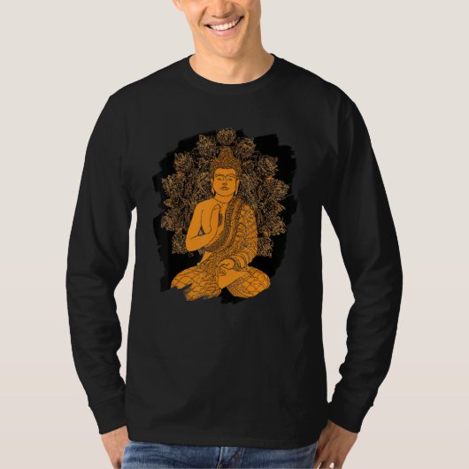 Zen Buddha Mandala Spiritual Asian Style Meditatio Tシャツ (正面)