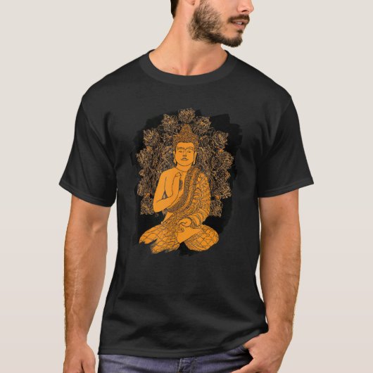 Zen Buddha Mandala Spiritual Asian Style Meditatio Tシャツ (正面)