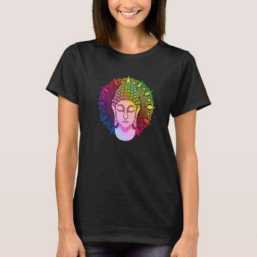 Zen Buddhism Colorful Mandala Zen Buddhist Buddha  Tシャツ (正面)