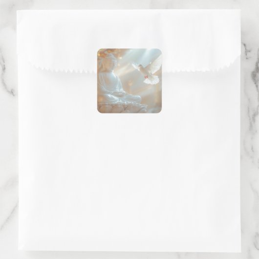 ZEN - BUDDHISM - MEDITATION スクエアシール (バッグ)