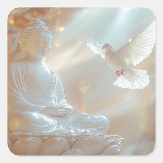 ZEN - BUDDHISM - MEDITATION スクエアシール (正面)