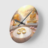 ZEN - BUDDHISM - OM ラウンド壁時計 (傾斜)