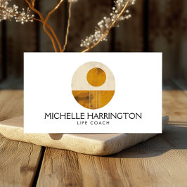 Zen Calm Midcenturyデザインライフコーチ，ヨガ 名刺