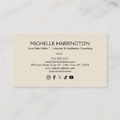 Zen Calm Midcenturyデザインfor Life Coaches, Yoga 名刺 (裏面)