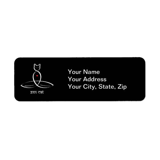 Zen Cat – サンスクリット語スタイル文字 ラベル (正面)