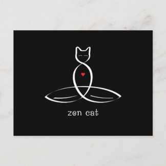 Zen Cat -スタイルファンシー文字。 ポストカード