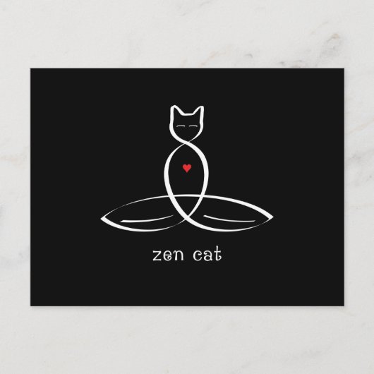 Zen Cat -スタイルファンシー文字。 ポストカード (正面)