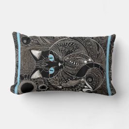 Zen Cat Companionニュームーンブルーストライプ ランバークッション