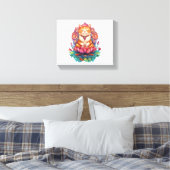 Zen Cat Vibesめい想の子猫サイケデリック キャンバスプリント (インサイチュ (寝室))