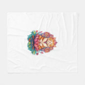 Zen Cat Vibesめい想の子猫サイケデリック フリースブランケット (正面(横))