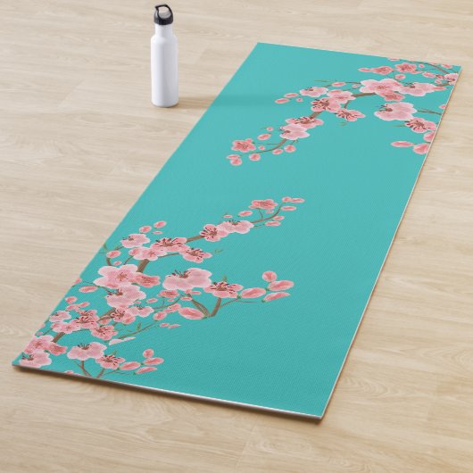 Zen Cherry Blossom Watercolor Yoga Mat ヨガマット (インサイチュ)