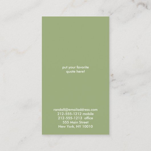 ZEN CIRCLE in MOSS GREEN名刺 名刺 (裏面)