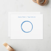 ZEN CIRCLE in SKY BLUE Flat Notecard ノートカード (正面/裏面インサイチュ)