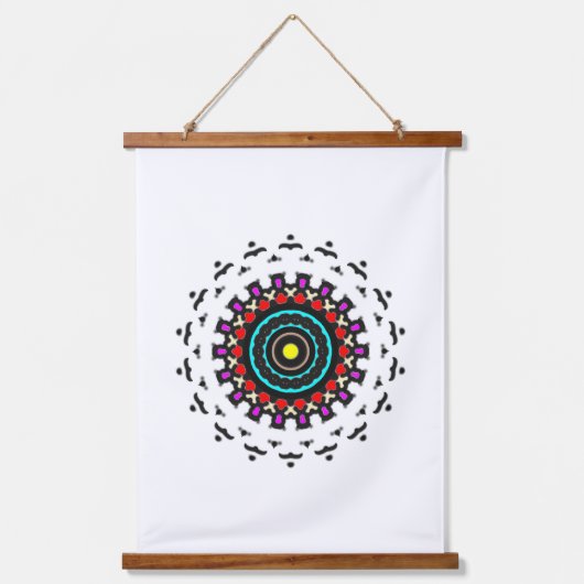 Zen Circle Mandala 吊り下げ型タペストリー (正面)