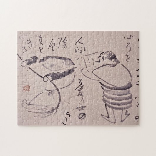 Zen Classics - Gibon Sengai - Kanzan and Jittoku ジグソーパズル (横)